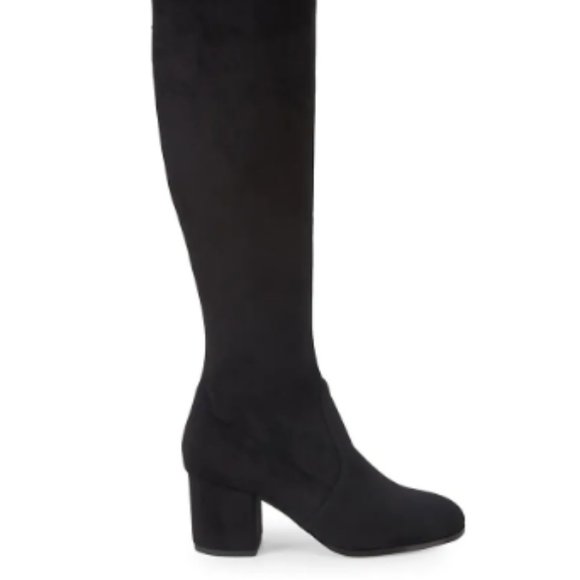 Saks Fifth Avenue Microsuede Black Over The Knee Tall Boots - Picture 4 of 8